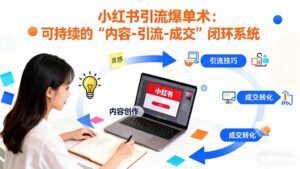 小红书引流爆单术:构建一套低成本 可持续的“内容-引流-成交”闭环系统-川川创富网