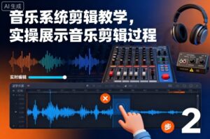 音乐系统剪辑教学,实操展示音乐剪辑过程-川川创富网