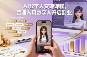 AI数字人变现课程,普通人用数字人开启副业-川川创富网