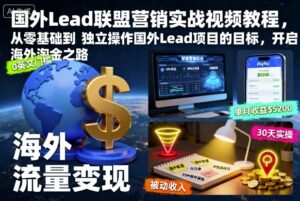 国外Lead联盟营销实战视频教程,从零基础到独立操作国外Lead项目的目标,开启海外淘金之路-川川创富网