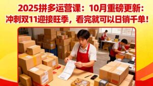 2025拼多多运营课:10月重磅更新:冲刺双11迎接旺季,看完就可以日销千单-川川创富网