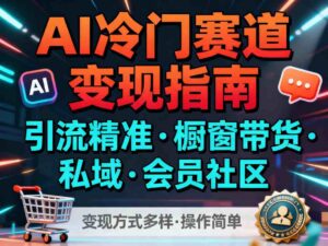 AI冷门赛道，引流精准，橱窗带货+私域+会员社区，变现方式多样，操作简单-川川创富网