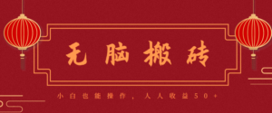 零成本零门槛无脑搬砖项目，新手也能日收益50+，可批量操作赚更多-川川创富网