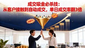 吸金成交营销必杀技:从客户接触到自动成交,单日成交率翻3倍-川川创富网