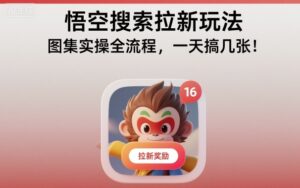 悟空搜索拉新玩法，图集实操全流程，一天搞几张-川川创富网