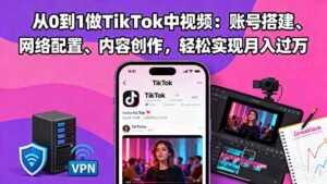 从0到1做TikTok中视频:账号搭建、网络配置、内容创作,轻松实现月入过万-川川创富网