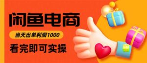 闲鱼高利润电商，当天上架当天出单，一单利润300-川川创富网