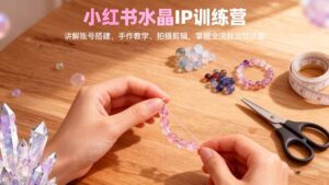 小红书水晶IP训练营,讲解账号搭建、手作教学、拍摄剪辑,全流程运营技能-川川创富网