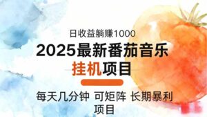 2025年最新番茄音乐人挂机项目,每天几分钟,月入1000+,可矩阵,一台…-川川创富网