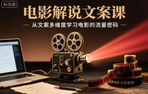 电影解说文案课，从文案多维度学习电影的流量密码-川川创富网