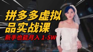 2025 拼多多虚拟品系统实战课,轻资产项目,可矩阵开工作室,新手也能…-川川创富网