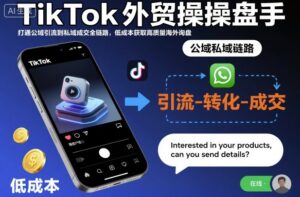 TikTok外贸操盘手，打通公域引流到私域成交全链路，低成本获取高质量海外询盘-川川创富网
