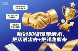 销冠超级爆单话术,把话说出去+把钱收回来-川川创富网