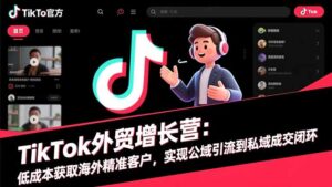 TikTok外贸增长营：低成本获取海外精准客户，实现公域引流到私域成交闭环-川川创富网