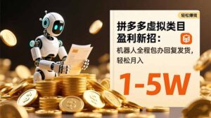 拼多多虚拟类目盈利新招：机器人全程包办回复发货，轻松月入 1-5W-川川创富网