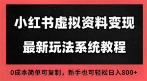 2025小红书虚拟资料最新开店运营教程，搜索流变现玩法，一人多店0成本…-川川创富网