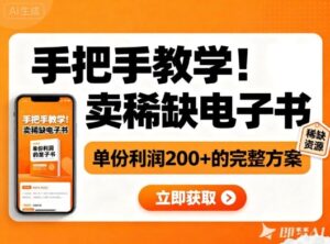 手把手教学！在小红书卖稀缺电子书，单份利润2张+的完整方案-川川创富网