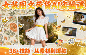 女装图文带货的AI实操课,覆盖38个实用技能,快速提升素材制作效率-川川创富网