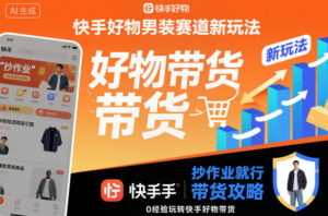 快手好物男装赛道新玩法，抄作业就行，0经验玩转快手好物带货-川川创富网