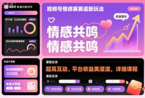 视频号情感赛道新玩法，超高互动，平台收益美滋滋，详细课程-川川创富网