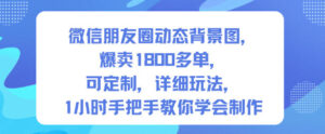 微信朋友圈动态背景图，爆卖1800多单，可定制，详细的玩法，1小时手把手教你学会制作【第一期】-川川创富网