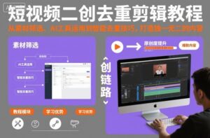 短视频二创去重剪辑教程,从素材筛选、AI工具运用到智能去重技巧,打造独一无二的内容-川川创富网
