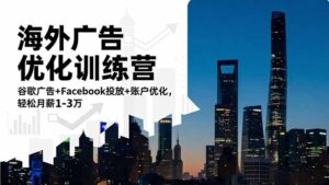 海外广告优化训练营:谷歌广告+Facebook投放+账户优化,轻松月薪1-3万-川川创富网
