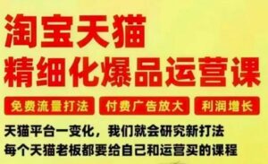 淘宝天猫精细化爆品运营课,免费流量打法-付费广告放大-利润增长-三大核心痛点,一次全部解决-川川创富网