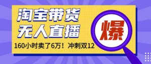年前风口！淘宝带货，无人直播160小时卖了6万！-川川创富网