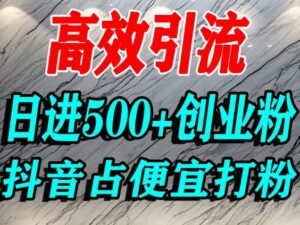 怎么打创业粉？抖音利用占便宜心理引流创业粉，单人日引500+精准流量-川川创富网