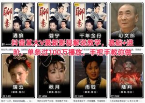 抖音某大V最新影视解说教学，基础+进阶，单条过100万播放，手把手教你做-川川创富网