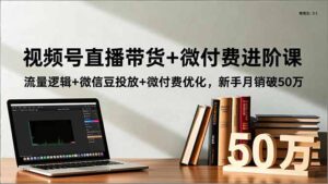 视频号直播带货+微付费进阶课:流量逻辑+微信豆投放+微付费优化,新手月销破50万-川川创富网