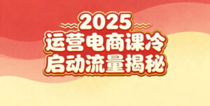 2025小红书运营电商课：新手实战＋冷启动＋流量揭秘-川川创富网