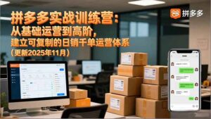 拼多多实战训练营：从基础运营到高阶，建立可复制的日销千单运营体系(更新11月-川川创富网