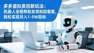 多多虚拟类目新玩法：机器人全程帮助发货和回客服，轻松实现月入1-5W目标-川川创富网