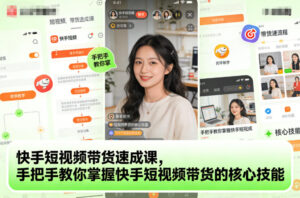快手短视频带货速成课，手把手教你掌握快手短视频带货的核心技能-川川创富网