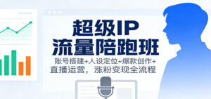 超级IP流量陪跑班：账号搭建+人设定位+爆款创作+直播运营，涨粉变现全流程-川川创富网