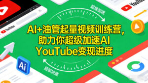 AI+油管起量视频训练营,助力你超级加速AI YouTube变现进度-川川创富网