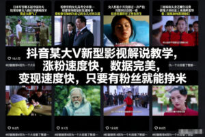 抖音某大V新型影视解说教学,涨粉速度快,数据完美,变现速度快,只要有粉丝就能挣米-川川创富网