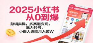 2025小红书从0到爆:剪辑实操,多赛道变现,暴力起号,零基础也能月入破W-川川创富网