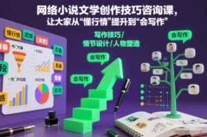 网络小说文学创作技巧咨询课,让大家从“懂行情”提升到”会写作”的高度-川川创富网