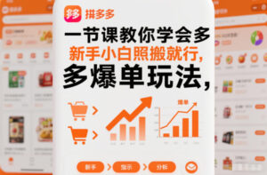 一节课教你学会拼多多爆单玩法,新手小白照搬就行-川川创富网