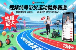 视频号带货运动健身赛道，纯直播推荐，流量巨大，单月带货10W+-川川创富网