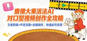 “大乘活法”AI对口型视频创作全攻略：文案剪辑+声音克隆+封面制作，快速起号变现-川川创富网