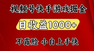 视频号快手平台游戏掘金项目,日收益1k+,一台电脑在家就可以自己创业【揭秘】-川川创富网