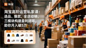 淘宝高阶运营私家课：选品、爆款、全店动销，三模块构建盈利闭环，助你月入破5万(更新12月-川川创富网