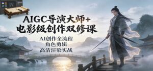 AIGC导演大师+电影级创作双修课：AI创作全流程、角色剪辑、高清渲染实战-川川创富网