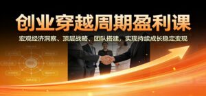 创业穿越周期盈利课:宏观经济洞察、顶层战略、团队搭建,实现持续成长稳定变现-川川创富网