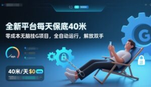 全新平台每天保底40米，零成本无脑挂G项目，全自动运行，解放双手【揭秘】-川川创富网