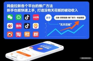 网盘拉新各个平台的推广方法，新手也能快速上手，打造没有天花板的被动收入-川川创富网